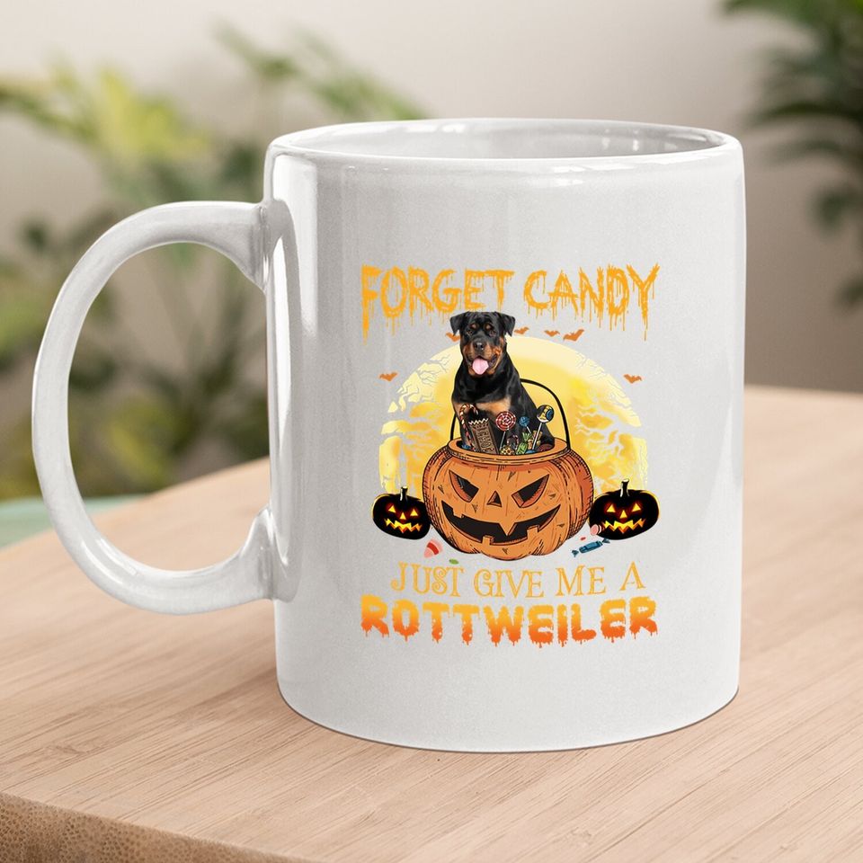Candy Pumpkin Rottweiler Dog Coffee Mug