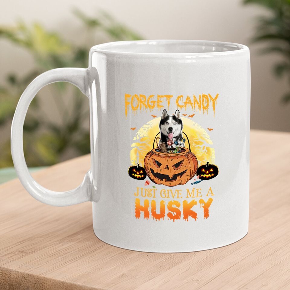 Candy Pumpkin Husky Dog Coffee Mug