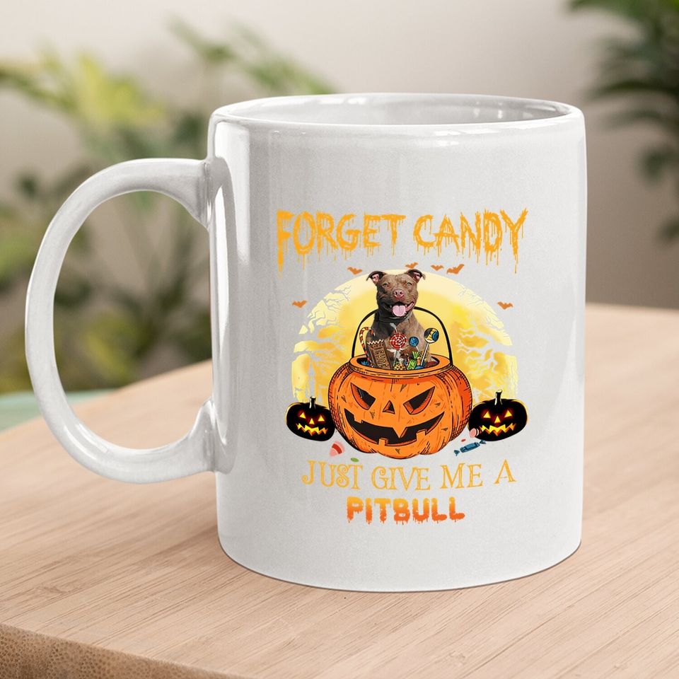Candy Pumpkin Pitbull Dog Coffee Mug