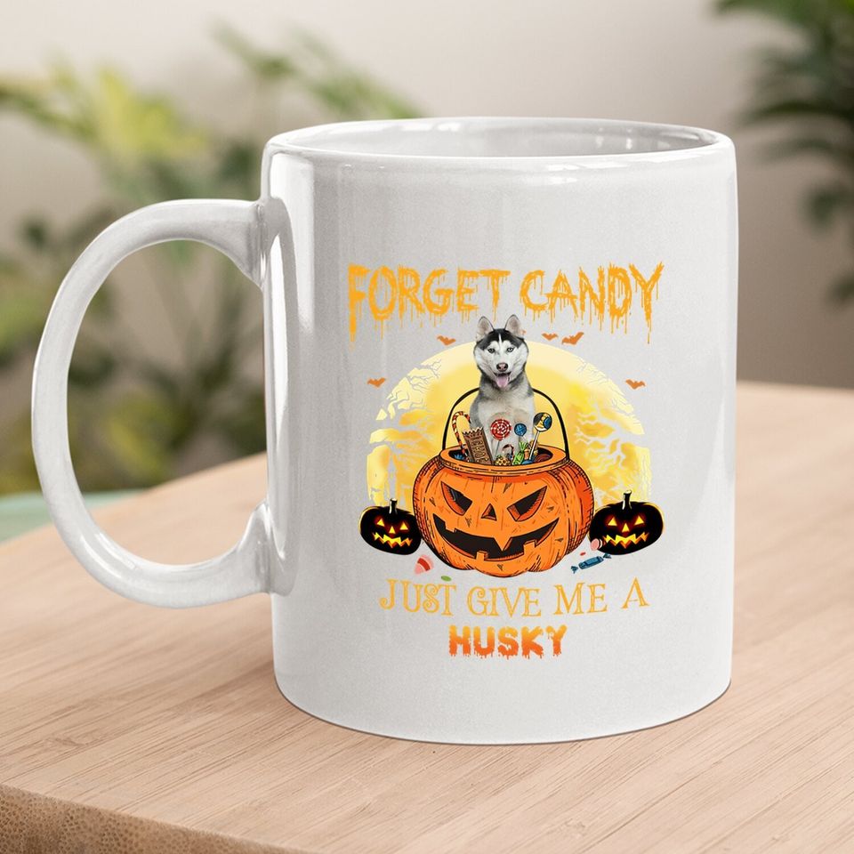 Candy Pumpkin Husky Coffee Mug