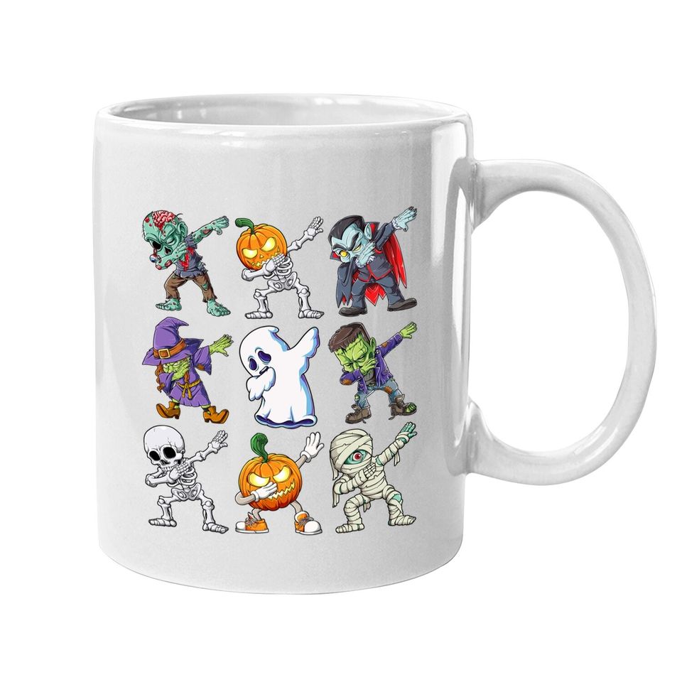 Dabbing Halloween Skeleton Zombie Scary Pumpkin Mummy Coffee Mug