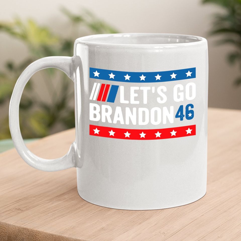 Let's Go Brandon Tee Conservative Anti Liberal Us Flag Coffee Mug
