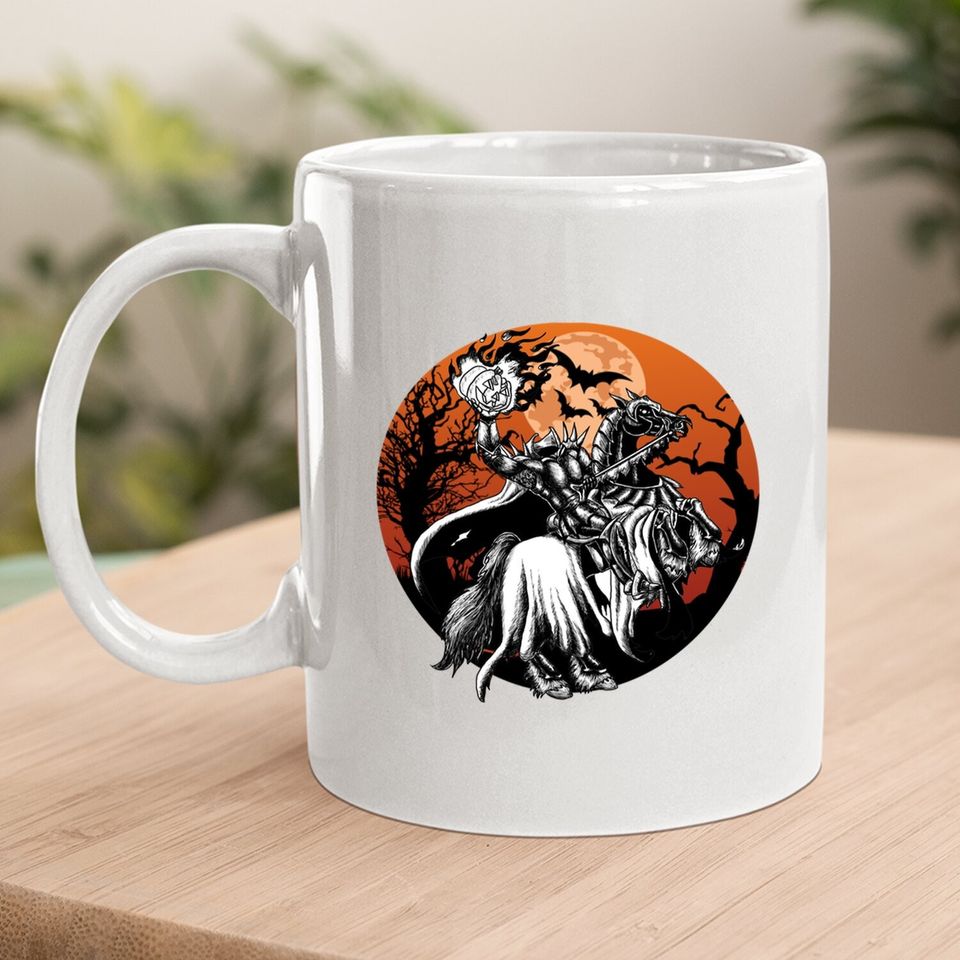 Headless Knight Coffee Mug Headless Flaming Pumpkin Halloween Coffee Mug