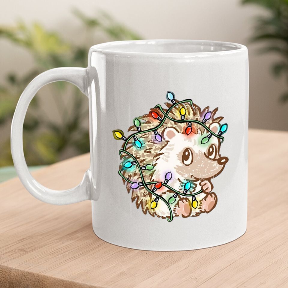 Hedgehog Christmas Colors Coffee Mug