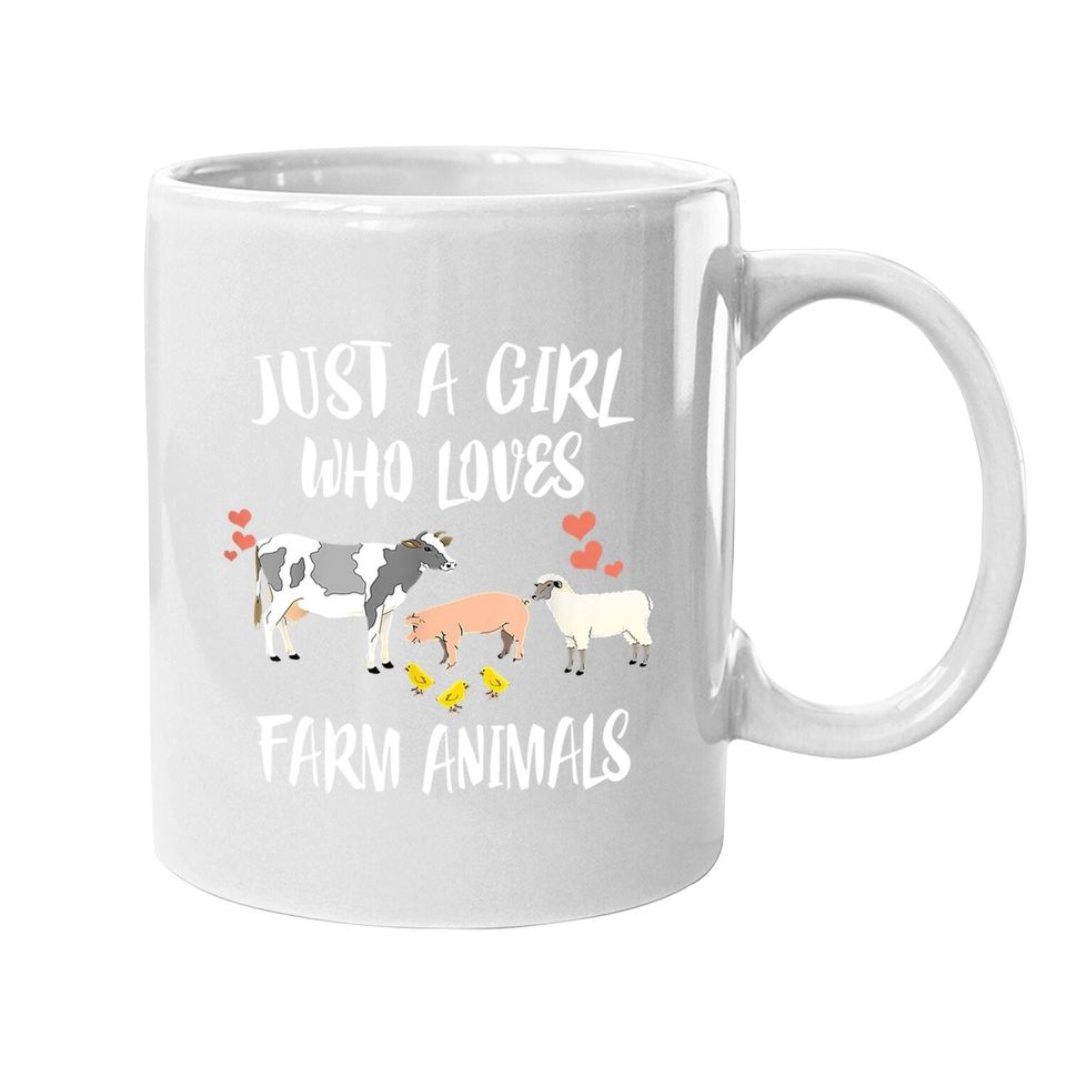 Just A Girl Who Loves Farm Animals Pig Chicken Cow Classic Coffee Mug