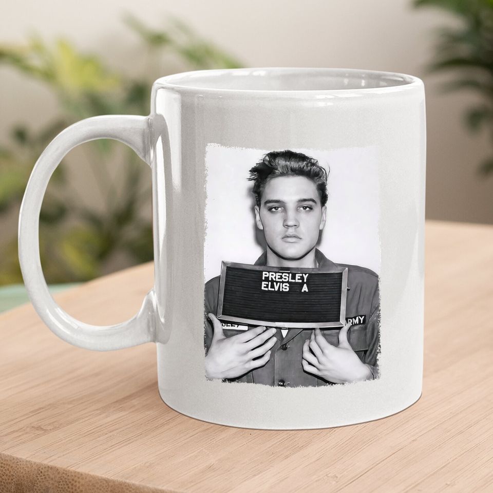Elvis Presley Army Mug Shot Coffee.  mug