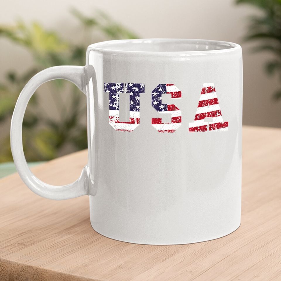 Usa Coffee. mug Patriotic 4th Of July Mug American Flag Vintage Coffee. mug