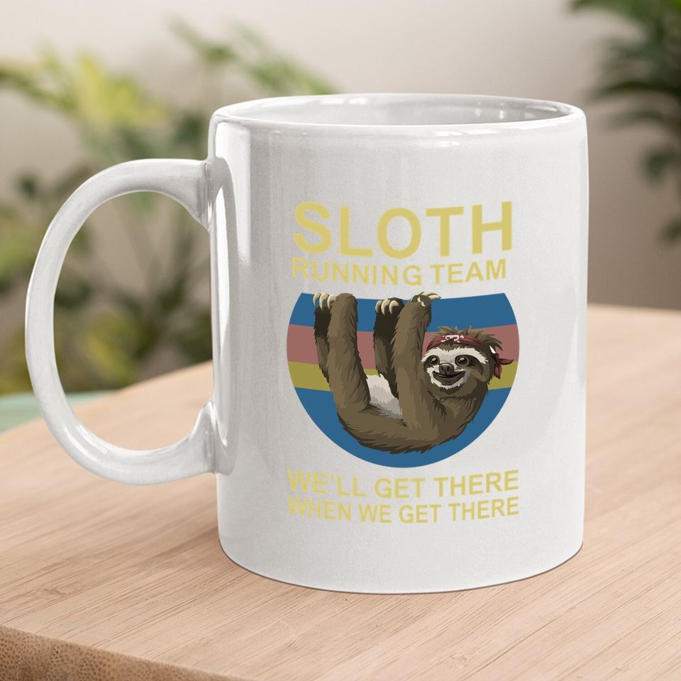 Beopjesk Sloth Running Team Coffee. mug Short Sleeve I Hate People Graphic Mug Tops