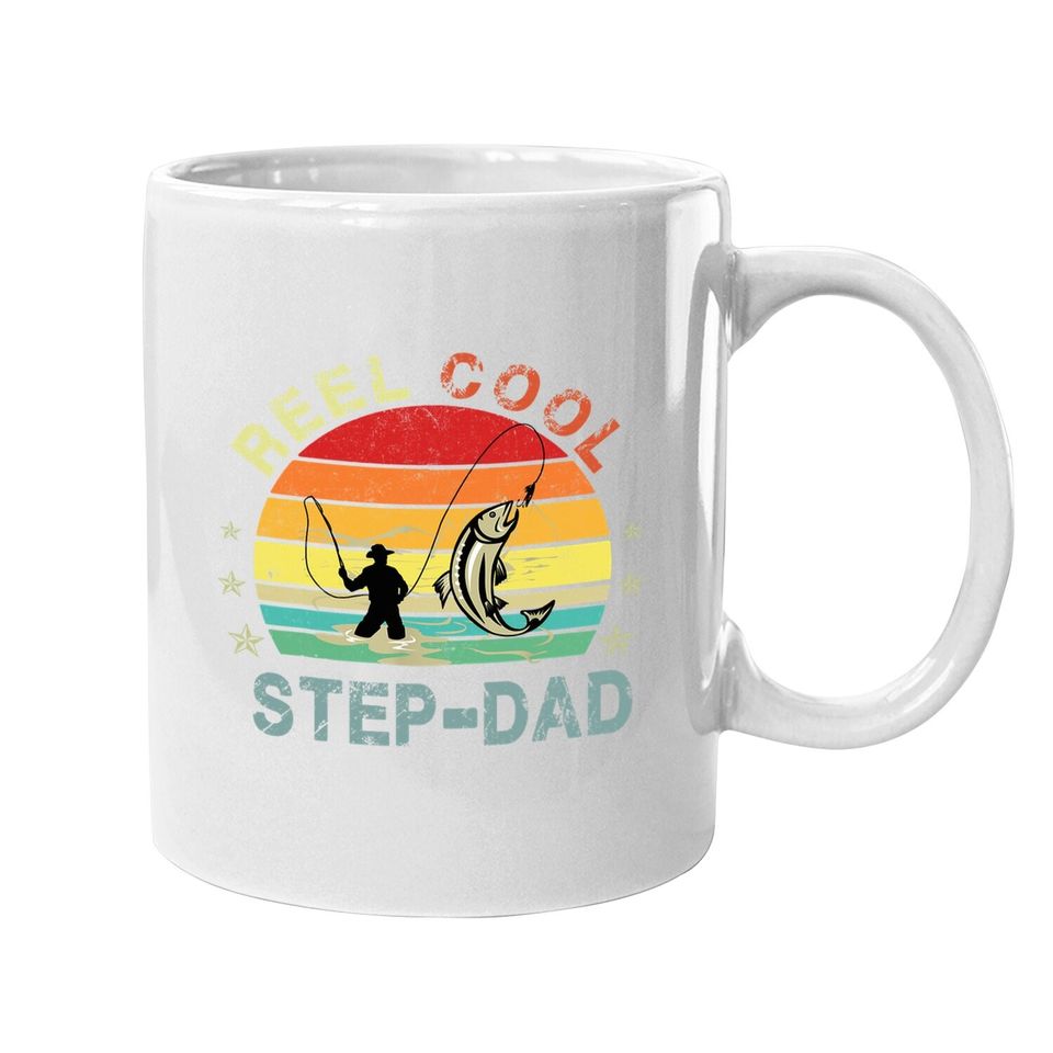 Reel Cool Step-dad Fisherman Daddy Fishing Coffee.  mug