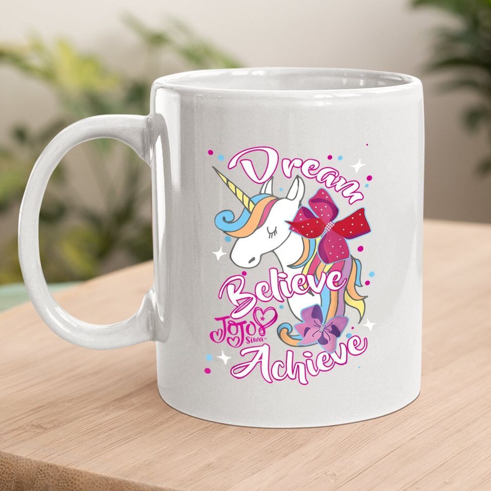 Dream Believe Achieve Unicorn Graphic Coffee.  mug