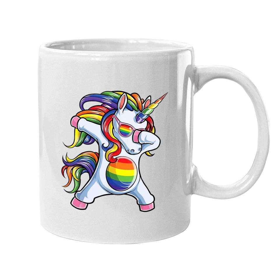 Dabbing Unicorn Gay Pride Lgbt Coffee.  mug Lesbian Rainbow Flag Coffee.  mug