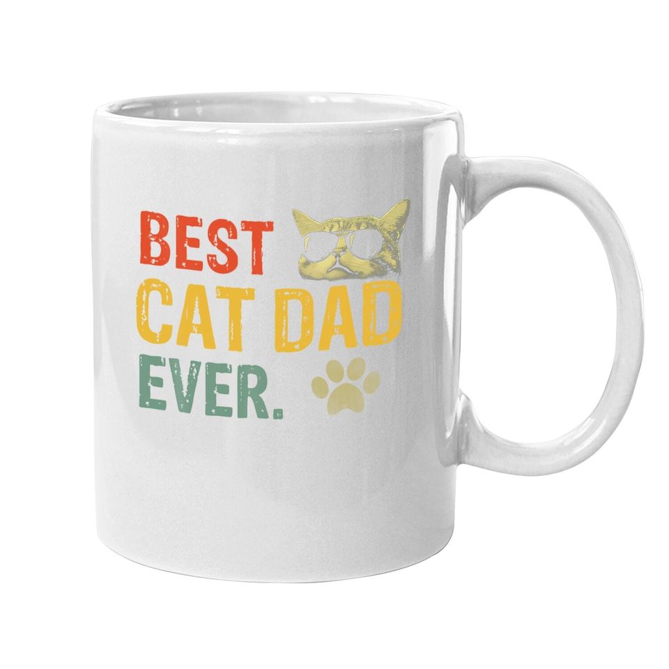 Vintage Best Cat Dad Ever Coffee  mug Cat Daddy Gift Coffee  mug