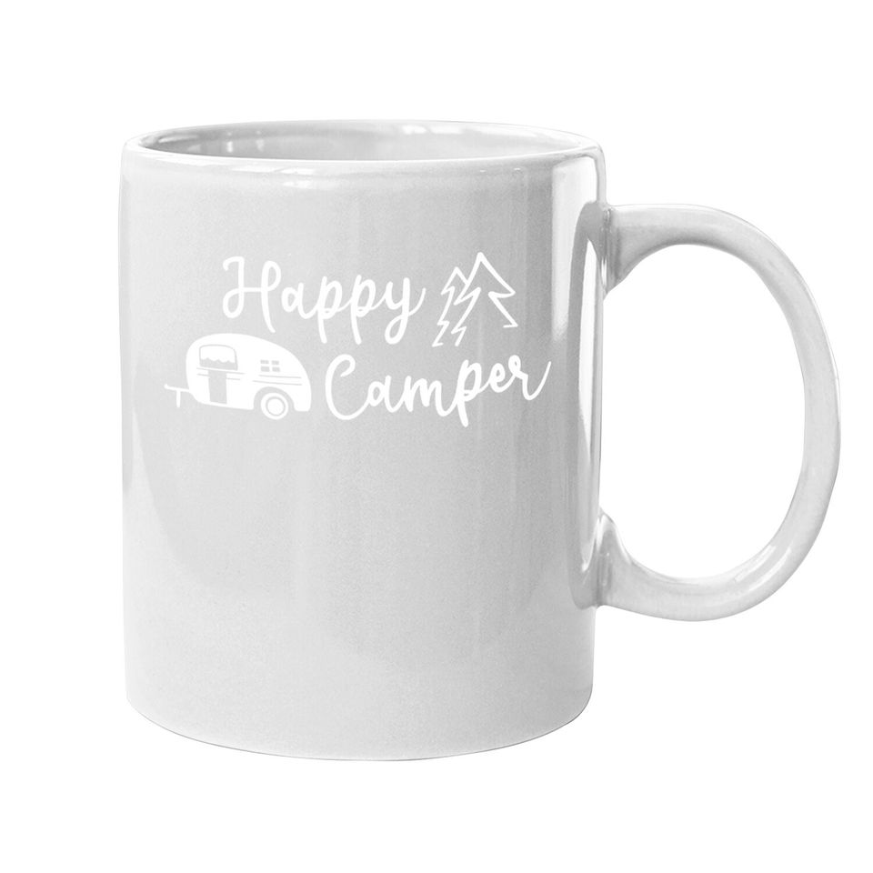 Hiking Camping Coffee mug For Funny Graphic Mug Coffee mug Happy Camper Letter Print Casual Mug Tops