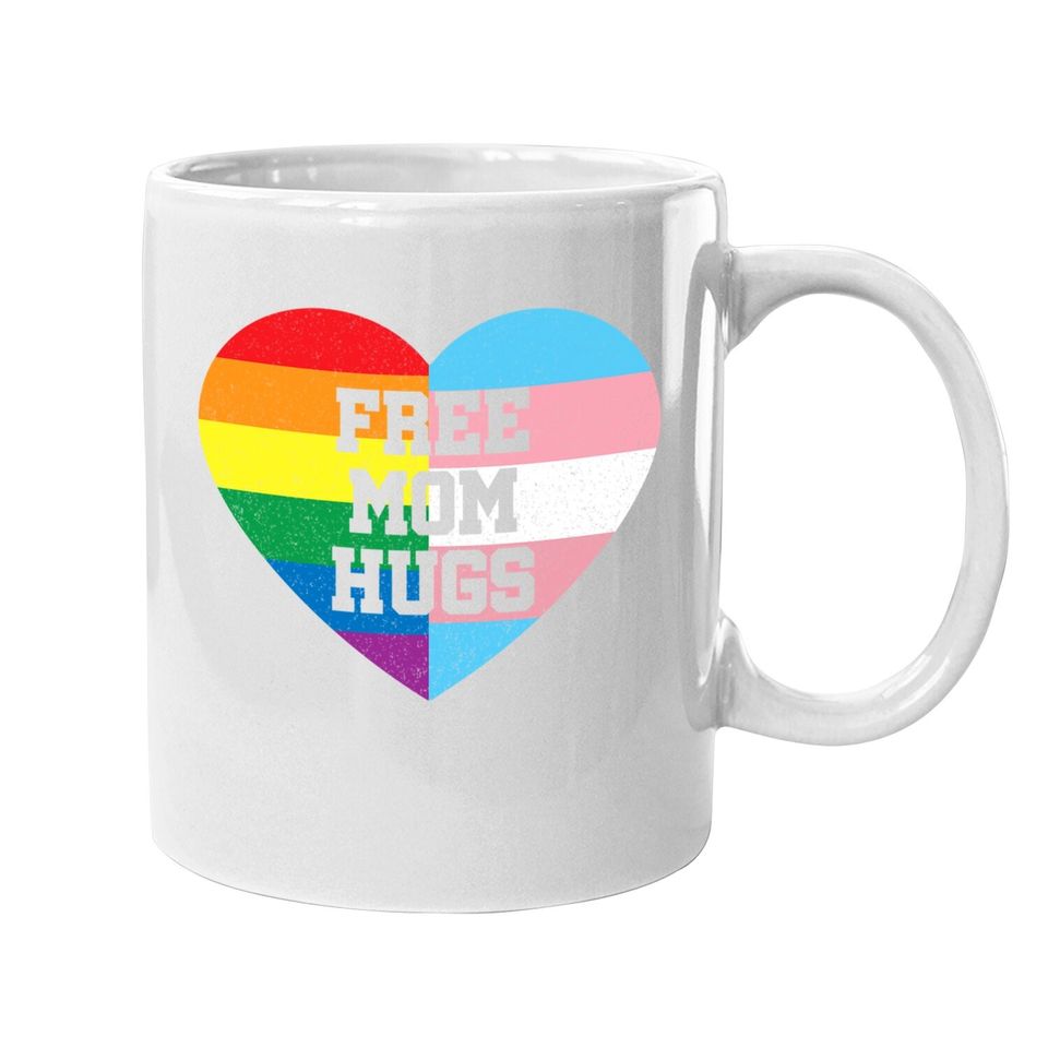 Free Mom Hugs Coffee Mug Gay Pride Gift Transgender Rainbow Flag Coffee Mug