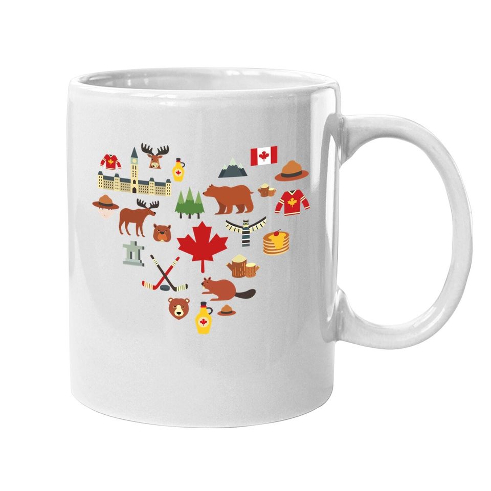 Canadian Vintage Symbols Canada Flag Maple Leaf Rcmp Coffee Mug