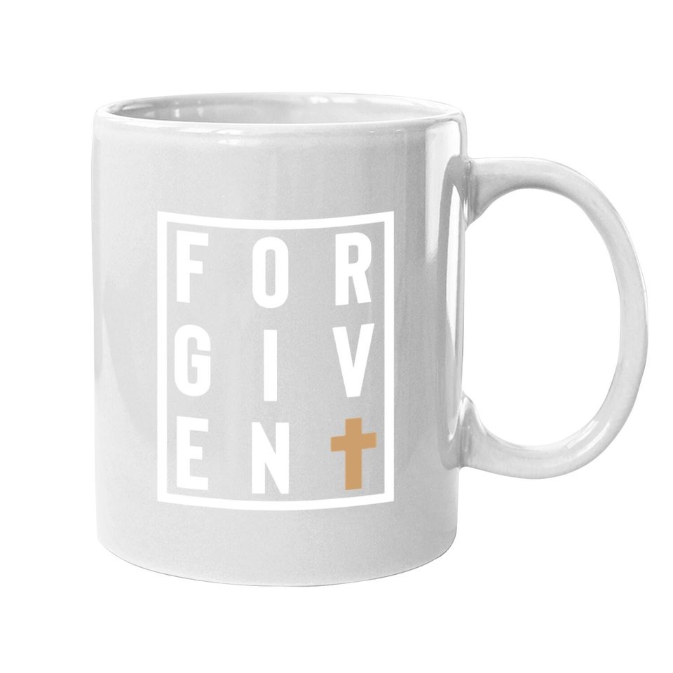 Forgiven Cross Jesus God Christian Faith Word Box Coffee Mug