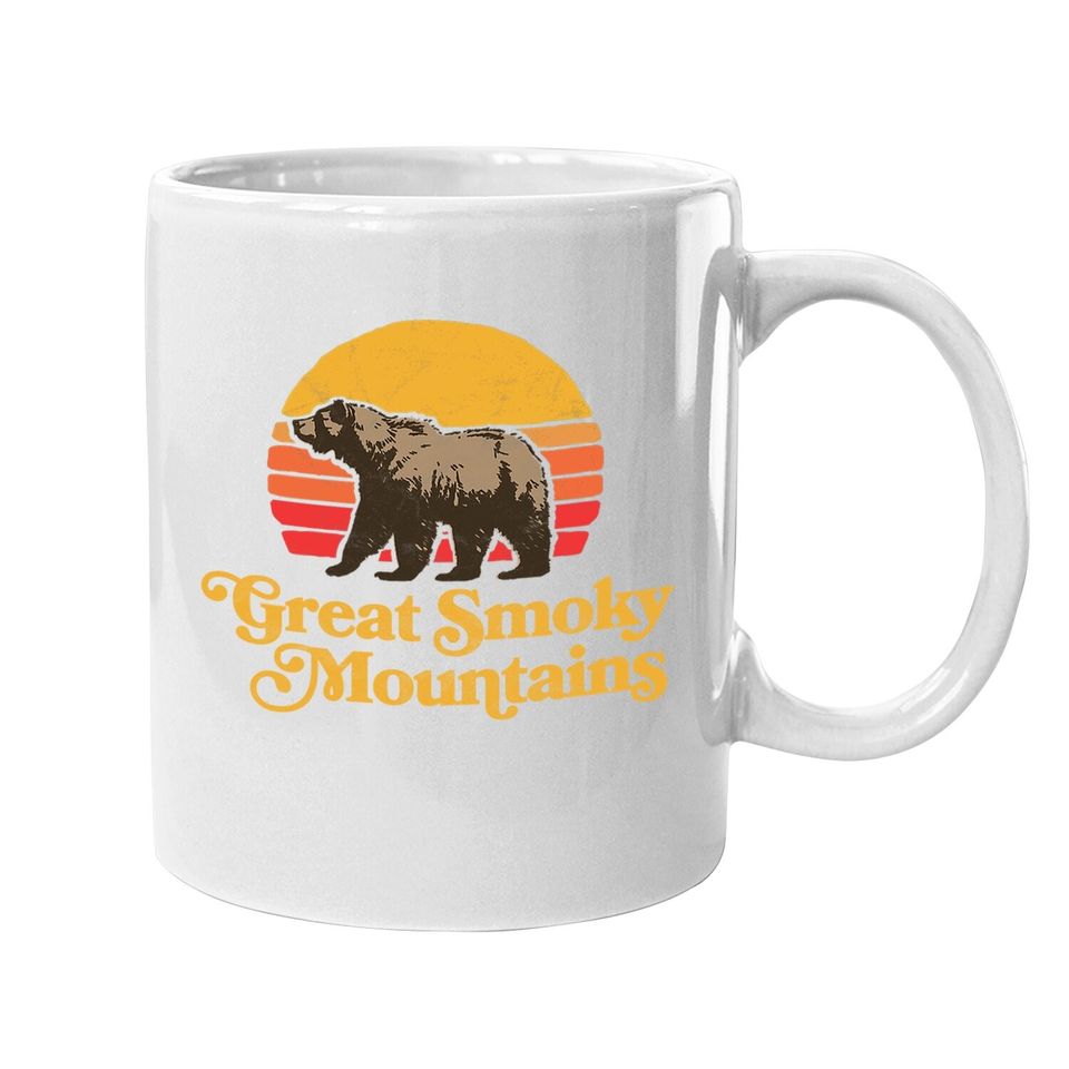 Retro Great Smoky Mountains National Park Bear 80s Graphic Coffee Mug