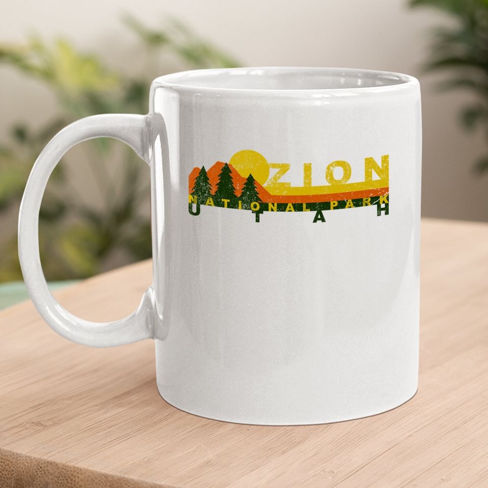 Zion National Park Sunny Mountain Treeline Coffee Mug