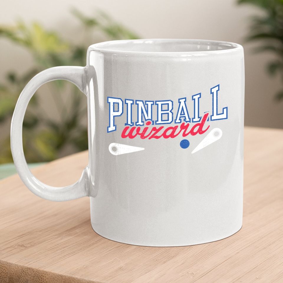 Retro Pinball Wizard Print Coffee Mug Arcade Game Lover Coffee Mug