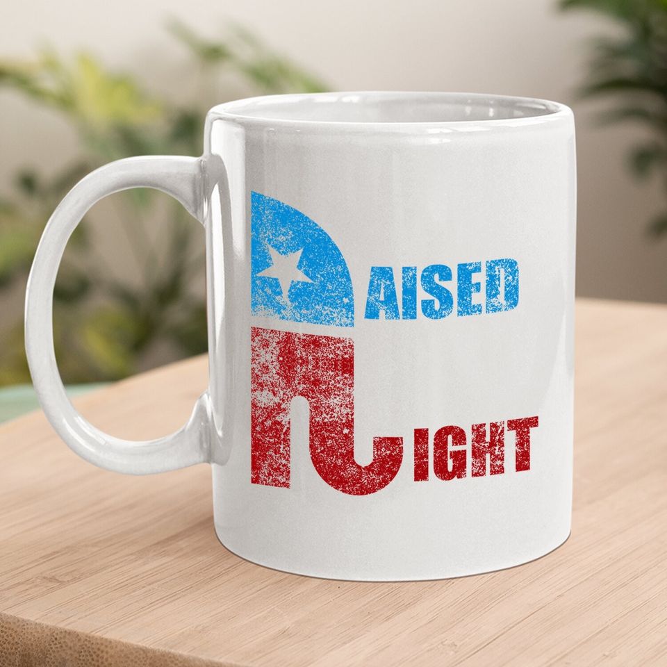 Vintage Raised Right Republican Elephant Pro Trump 2020 Coffee Mug