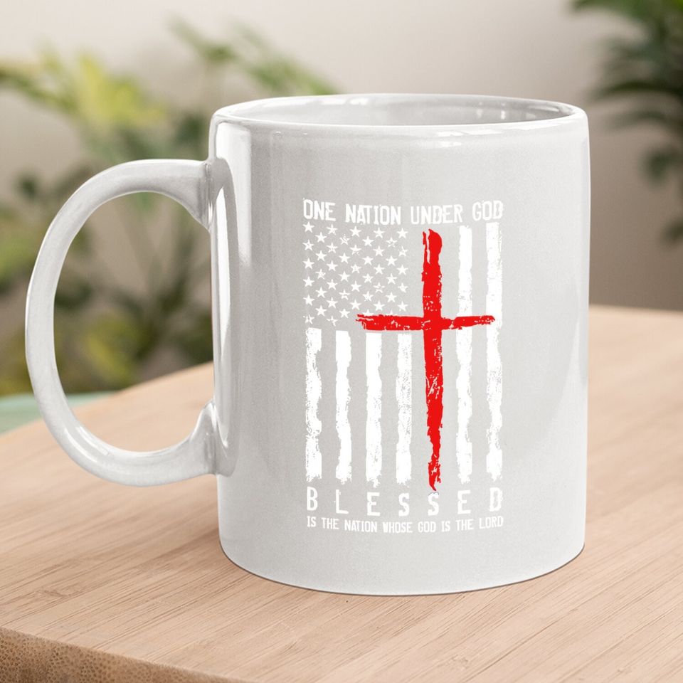 Patriotic Christian Mug "blessed" One Nation Under God
