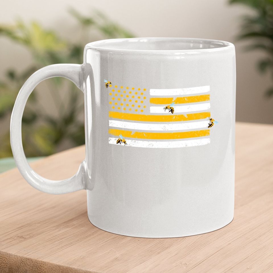 Beekeeper Patriotic American Flag Honeycomb Coffee Mug