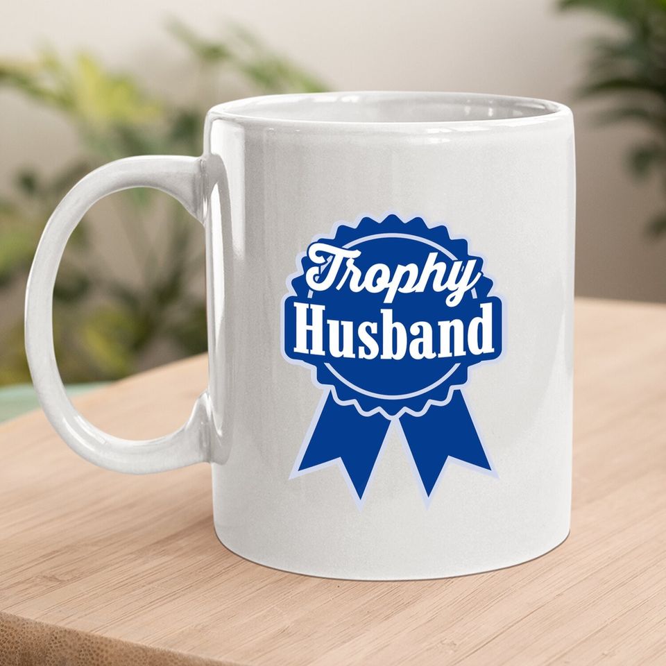 Trophy Husband Retro Ribbon Style Coffee Mug