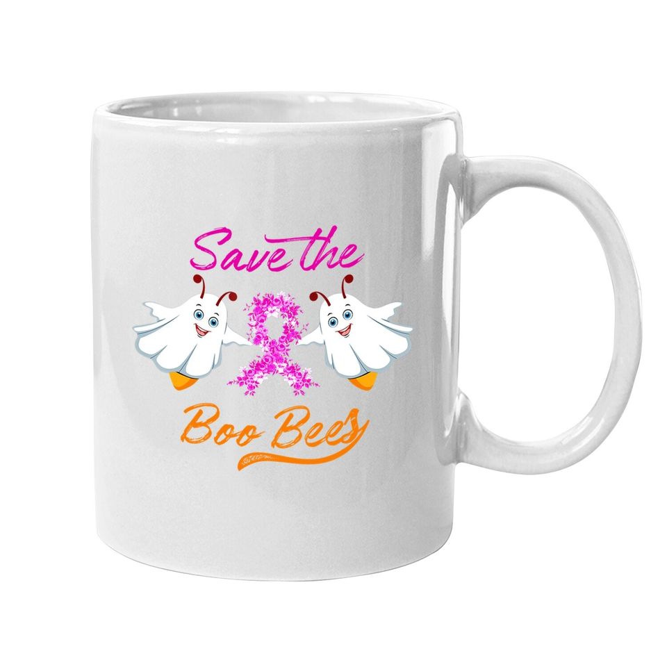 Breast Cancer Halloween Gift - Save The Boo Bees Coffee Mug