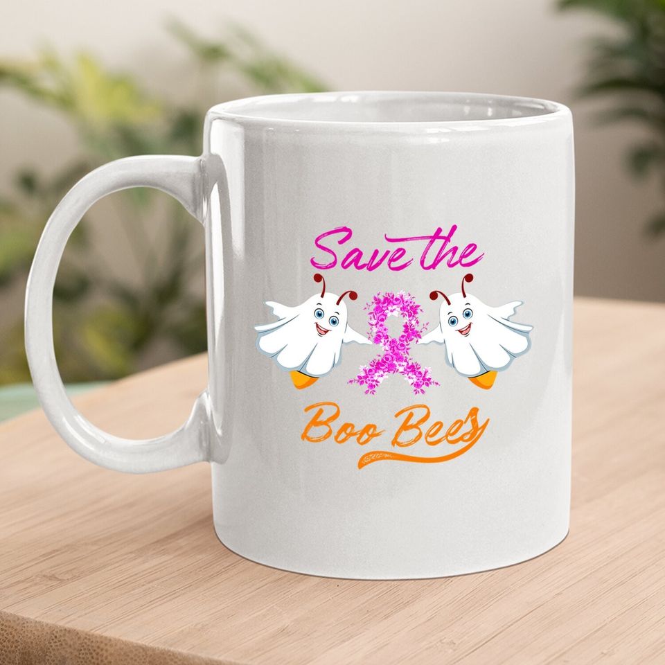 Breast Cancer Halloween Gift - Save The Boo Bees Coffee Mug