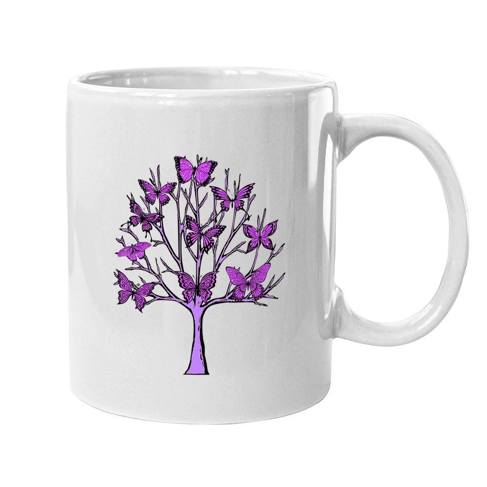 Purple Butterfly Tree Of Life Butterflies Coffee Mug