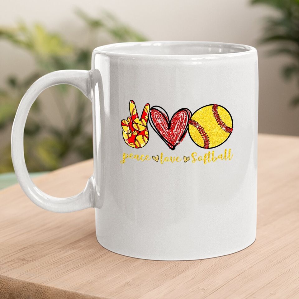 Peace Love Softball Cute Softball Lovers Gifts Coffee Mug