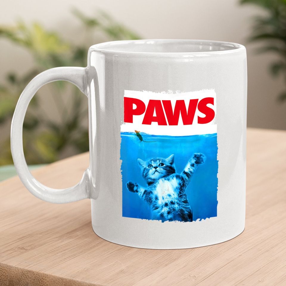 Paws Cat And Mouse Top, Cute Cat Lover Parody Top Coffee Mug
