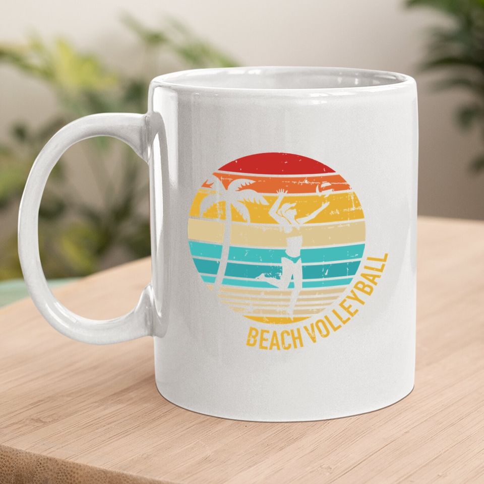 Beach Volleyball Vintage Retro Coffee Mug