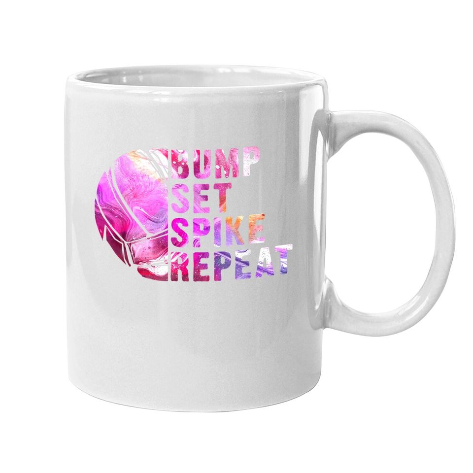 Bump Set Spike Repeat Volleyball Lover Athlete Sports Gift Coffee Mug
