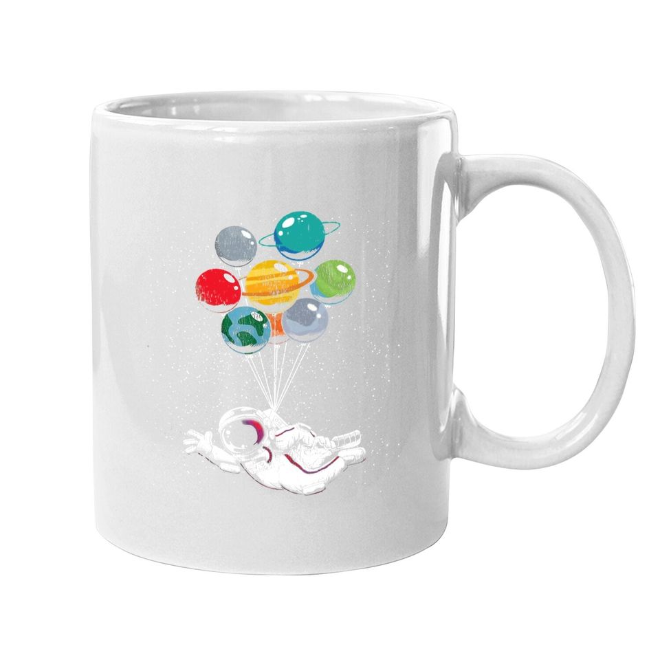 Space Travel Astronaut Planets Balloons Space Science Coffee Mug