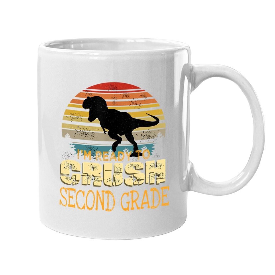 Ready To Crush First Grade 1st Day Of School Dinosaur Boys Coffee Mug