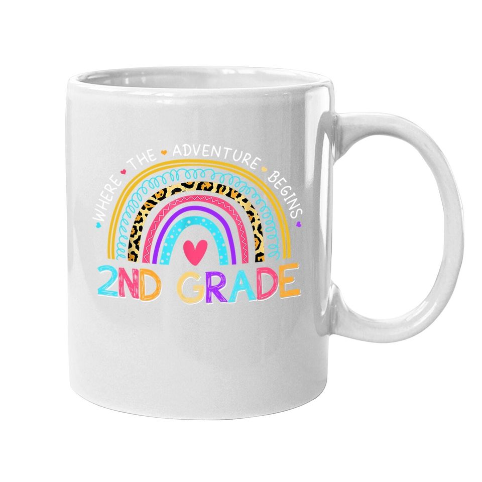 Leopard Rainbow 2nd Grade Where The Adventure Begins Coffee Mug