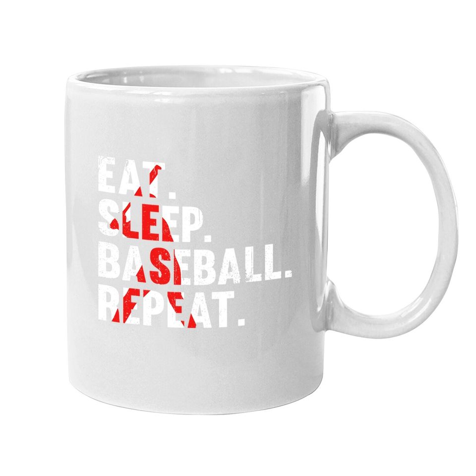 Eat Sleep Baseball Repeat, Mug For Sport Lovers Coffee Mug