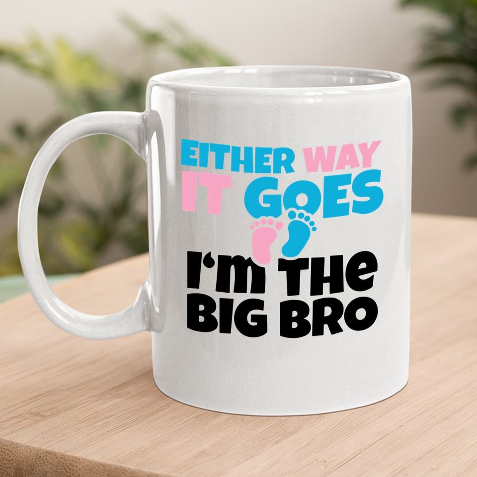 Baby Announcement To Big Brother , Gender Reveal Coffee Mug Gift Coffee Mug