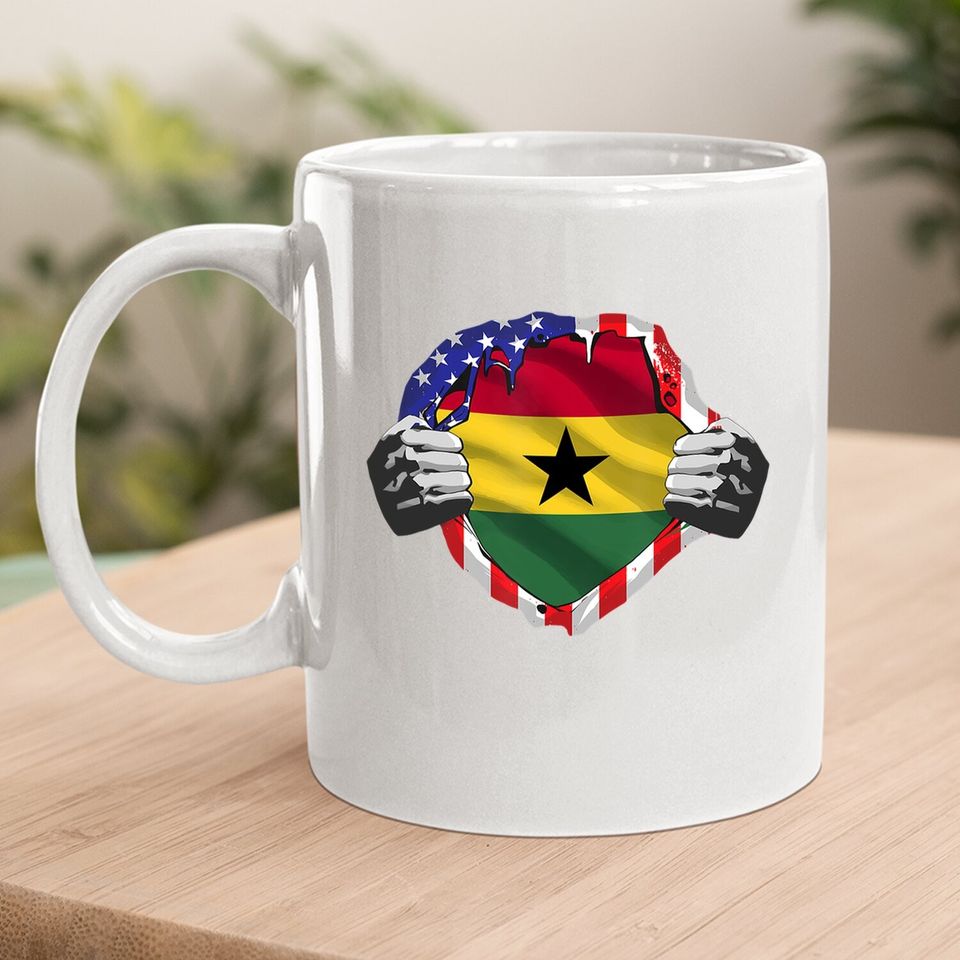 Ghana Roots Usa Flag Immigrant Coffee Mug
