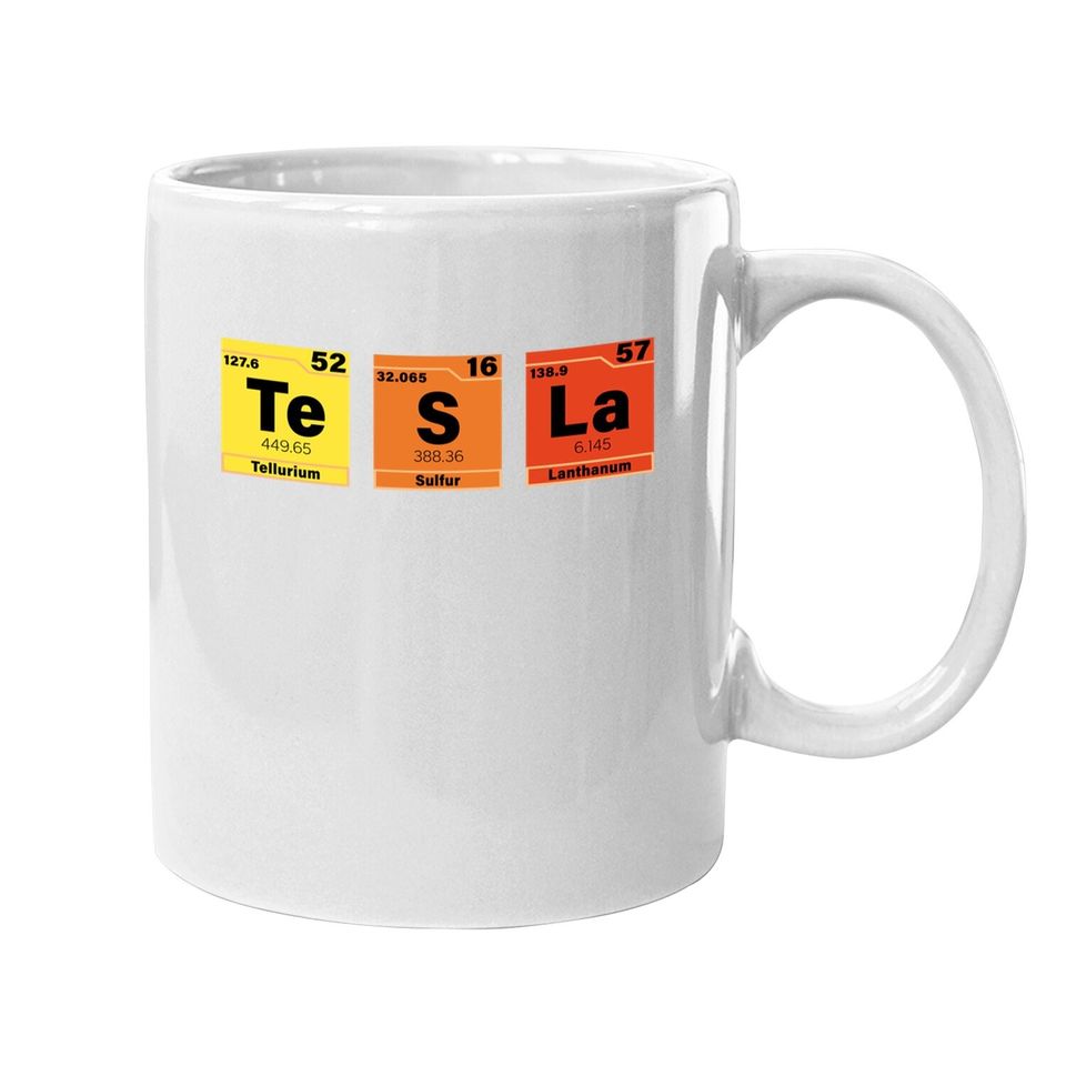 Tesla Periodic Table Te S La Coffee Mug
