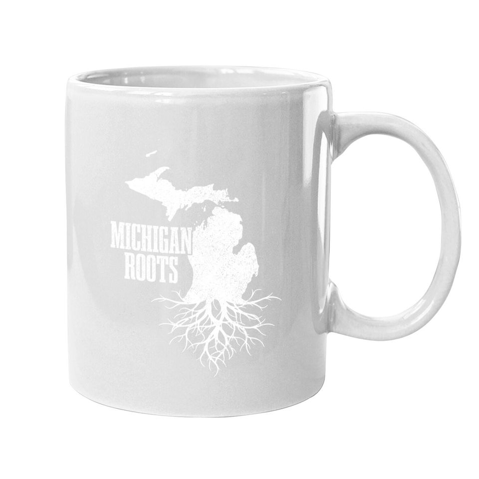 Michigan Roots Vintage Pride State Map Gift Coffee Mug