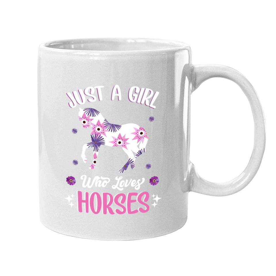 Just A Girl Who Loves Horses Cute Riding Coffee Mug