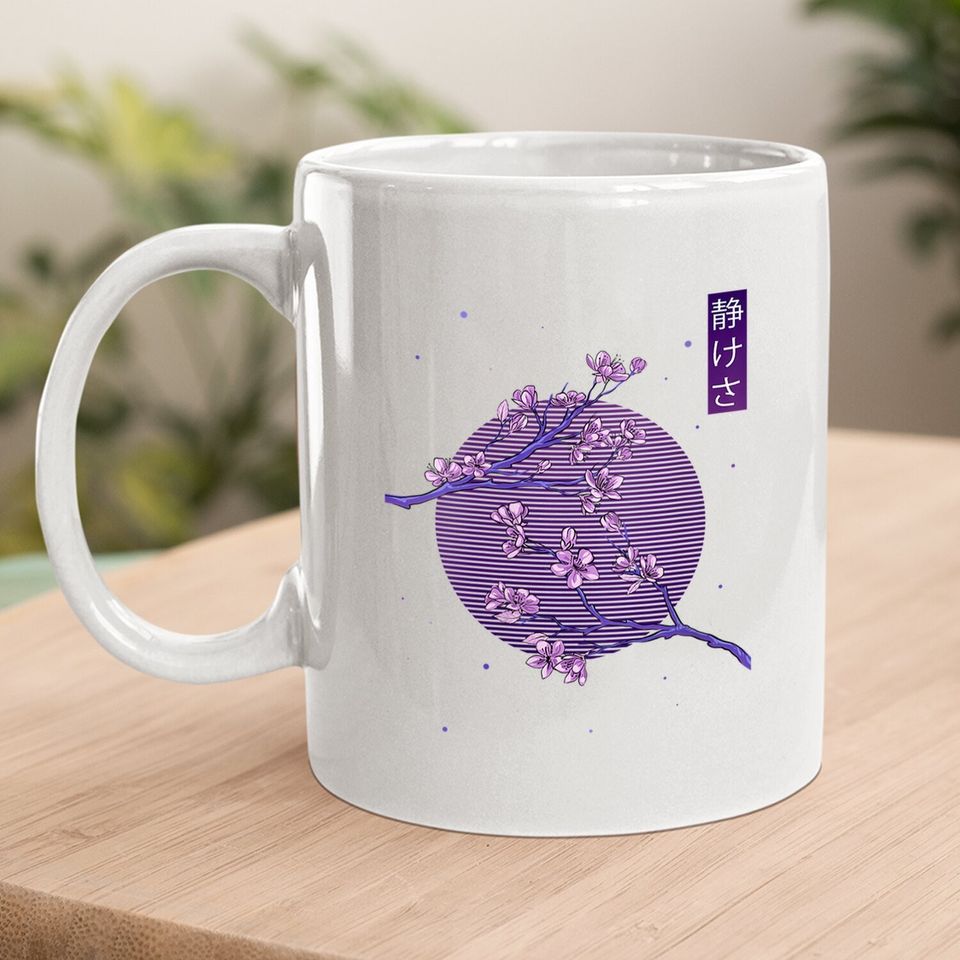 Aesthetic Vaporwave Japanese Blossom Calmness Cherry Flower Coffee Mug