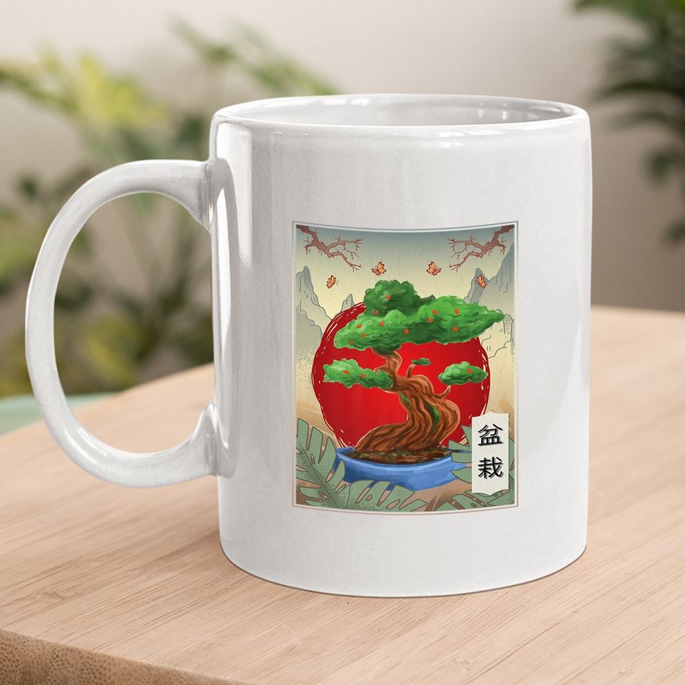 Bonsai Tree Buddhist Japanese Nature Butterfly Coffee Mug