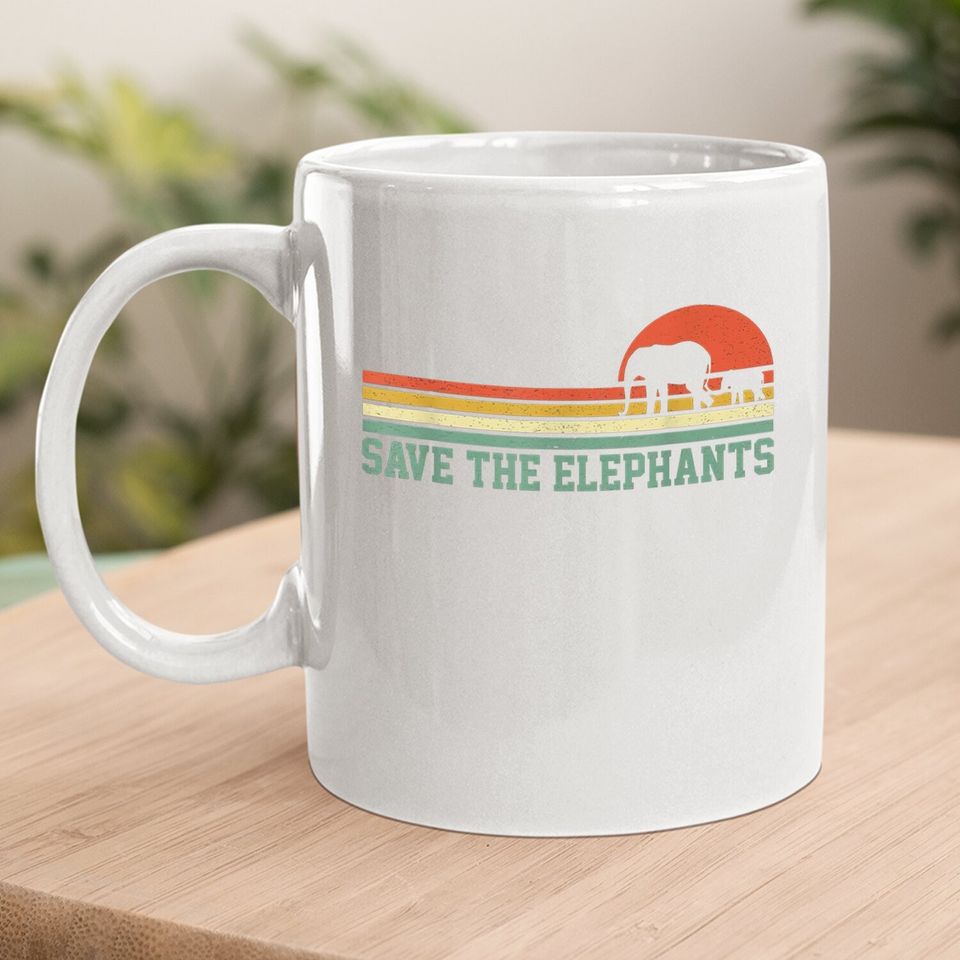 Vintage Save The Elephants Coffee Mug Gift Elephants Coffee Mug