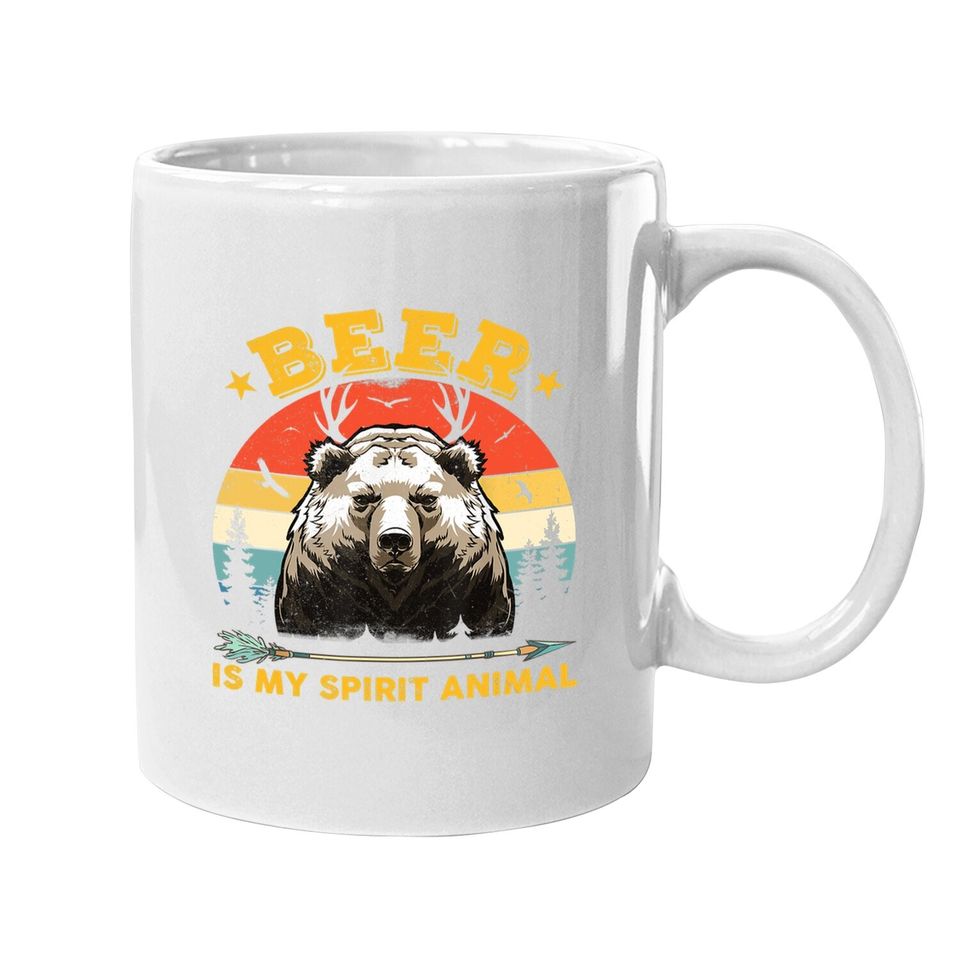 Beer Is My Spirit Animal Bear Deer Beer Coffee Mug