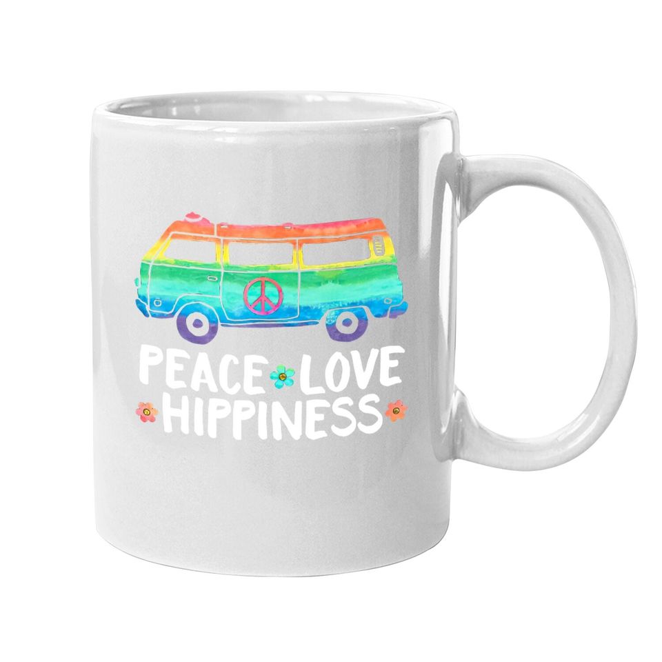 Peace Love Hippiness Peace Van Hippie Bus Rainbow Tt Coffee Mug