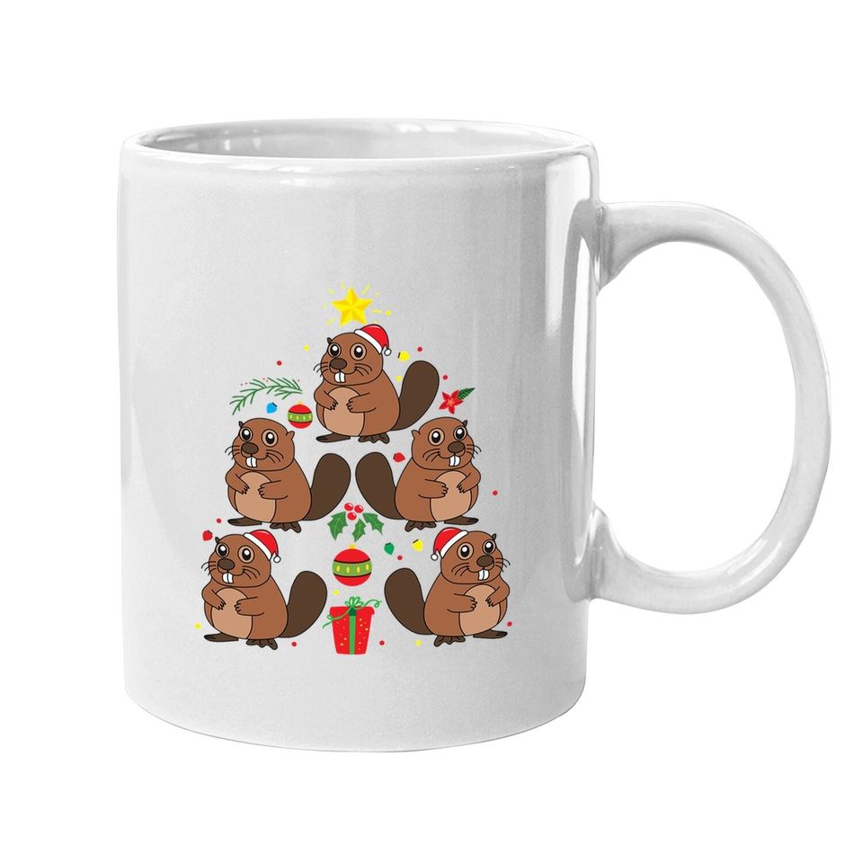 Beaver Christmas Ornament Tree Classic Mugs