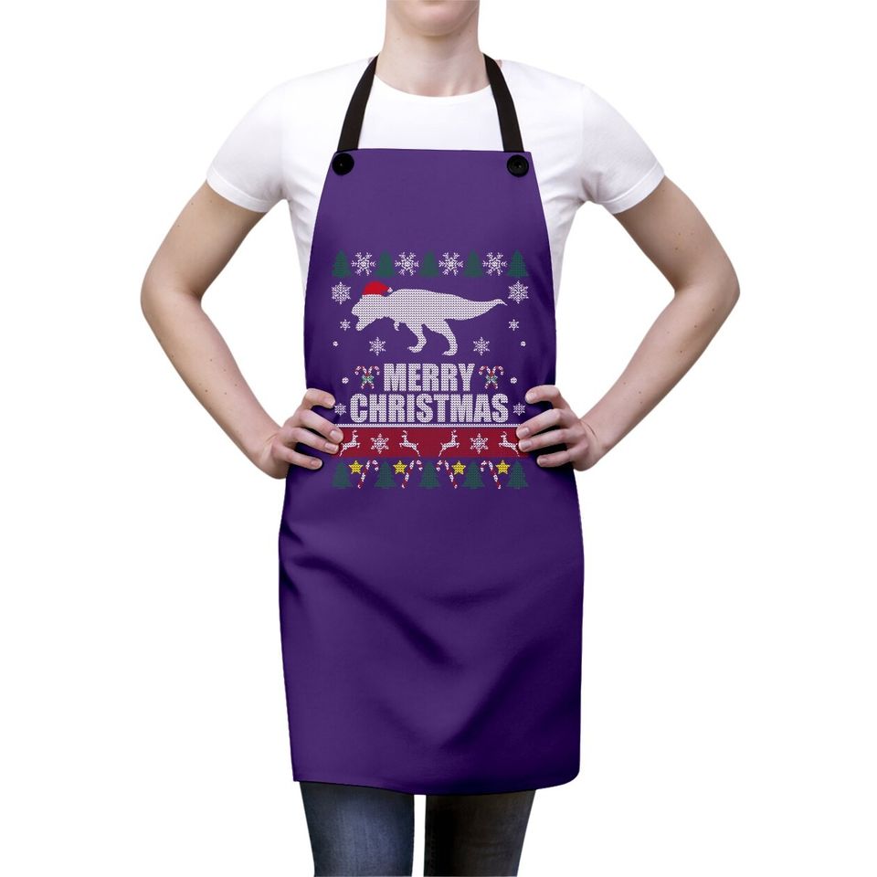 Ugly Christmas Dinosaur T-Rex Tyrannosaurus Rex Essential Aprons